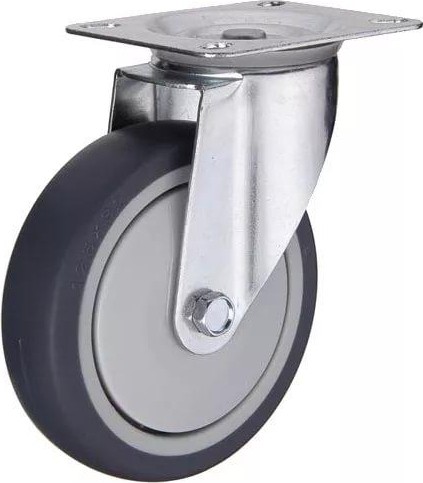 Колесная опора LONGWAY SCk 55 поворотная, термопластическая резина, D-125 мм