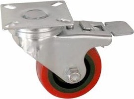 Колесная опора мебельная LONGWAY SCrb 25 поворотная с тормозом, полиуретан, D-50 мм 01230440