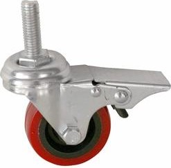 Колесная опора мебельная LONGWAY Sctrb 25 поворотная с торм. полиуретан, болт 10 мм, D-50 мм 01230650