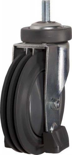 Колесная опора мебельная LONGWAY SCtk125-3Elev поворотная, полиуретан, болт 12 мм, 3 реборды