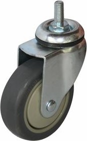 Колесная опора мебельная LONGWAY SCtk 55 поворотная, серая резина, болт 12 мм, D-125 мм