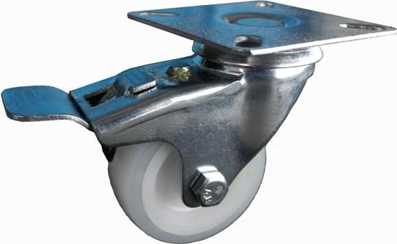 Колесная опора мебельная LONGWAY SCnb 25 поворотная с тормозом, нейлон, D-50 мм 00-00000364