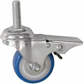 Колесная опора мебельная  SCtvb 25 поворотная, PVC (синее), болт 10 мм, D-50 мм 01230670