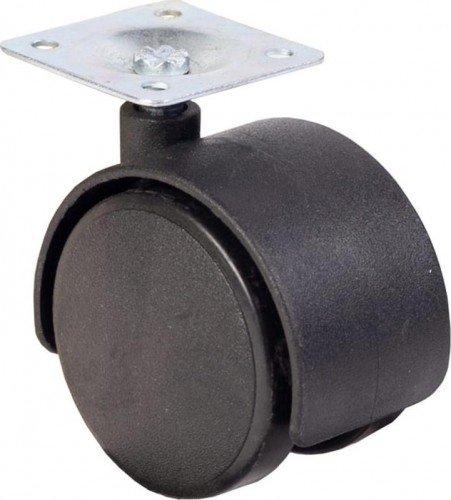 Колесная опора мебельная TOR TWP 40 черное, площадка, д. 40 мм 1027268