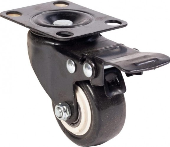 Колесная опора мебельная TOR SCzb 20 черное 40 мм (площ. с торм., pvc, полипропил. обод 1027255