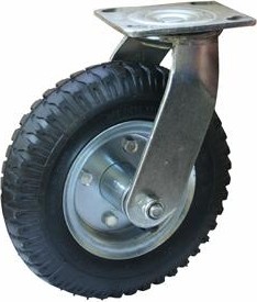 Колесная опора пневматическая LONGWAY PRS80 поворотная, платформенное крепление 01140250