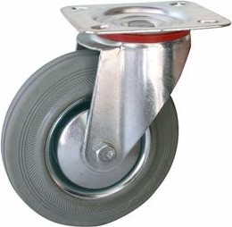 Колесная опора промышленная LONGWAY SC 80f поворотная, серая резина, D-200 мм 01210590