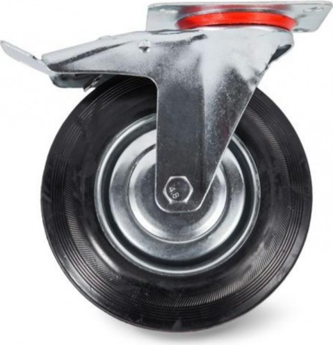 Колесная опора промышленная TOR SCb 43 100 мм (площадка, поворотн., тормоз, черн. рез., р 1024166
