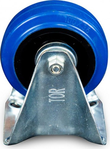 Колесная опора промышленная TOR FRCL 46 неповоротное, платфор. крепление, синяя резина д.  1024211