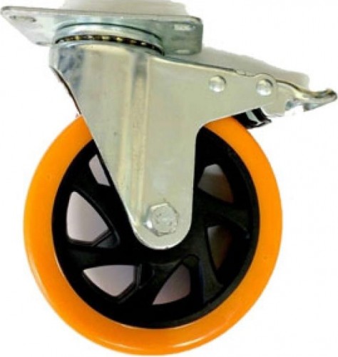 Колесная опора промышленная TOR SCBM 55 полиуретан 125 мм (поворот., тормоз, площадка, вту 1027250