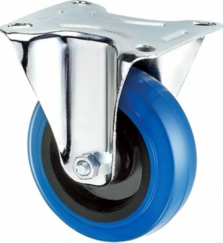 Колесная опора промышленная TOR FCL 55 неповоротное, платфор. крепление, синяя резина д.  1024212