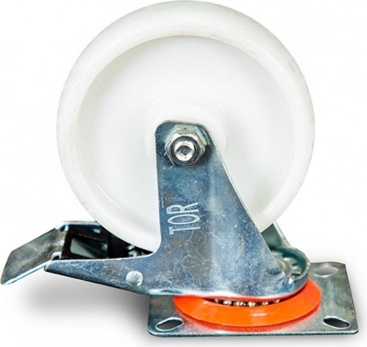 Колесная опора промышленная TOR SRCnb 55 полиэтилен 125 мм (площадка, поворотн., тормоз) (n 1024188