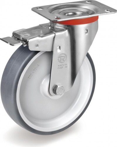 Колесная опора промышленная TELLURE ROTA 716 623 поворотная с тормозом, диаметр 125мм 716623