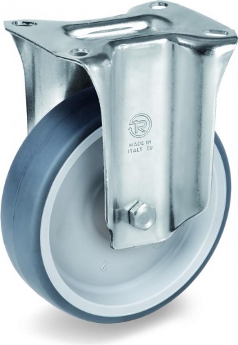 Колесная опора промышленная TELLURE ROTA 715 702 неповоротная, диаметр 100мм, грузоподъемность 100к 715702