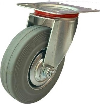 Колесная опора промышленная MFK-TORG SC93 поворотная  75 мм серая резина 6053075