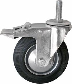 Колесная опора промышленная LONGWAY SCtb 63 поворотная с тормозом, болт 16 мм, D-160 мм 01210750