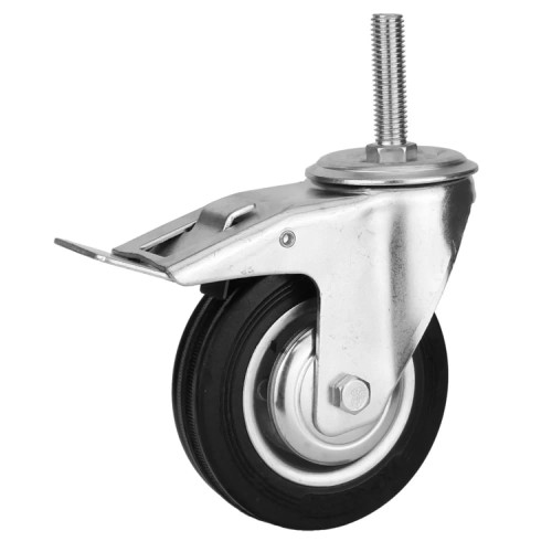 Колесная опора промышленная TOR SCtB 55 125 мм (болт, поворотн., тормоз, черн. рез., N 1045654