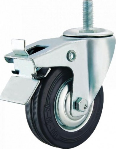 Колесная опора промышленная MFK-TORG SCTB55 поворотная болтовое крепление с торм. М14 125 мм 4009125