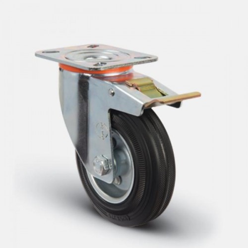 Колесная опора промышленная MFK-TORG EM01-SMR-100-F поворотная с тормозом 100 мм