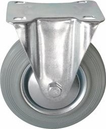 Колесная опора промышленная LONGWAY FC 92f неповоротная, серая резина, D-75 мм 01210260