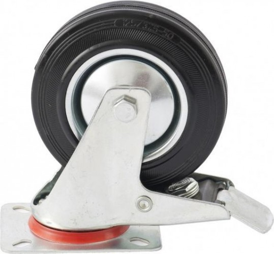 Колесная опора СИБРТЕХ d-200мм поворотная с тормозом 68724
