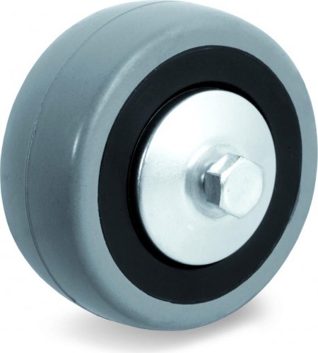 Колесо аппаратное TELLURE ROTA 371 101 диаметр 50мм, грузоподъемность 35кг, серая резина, 371101