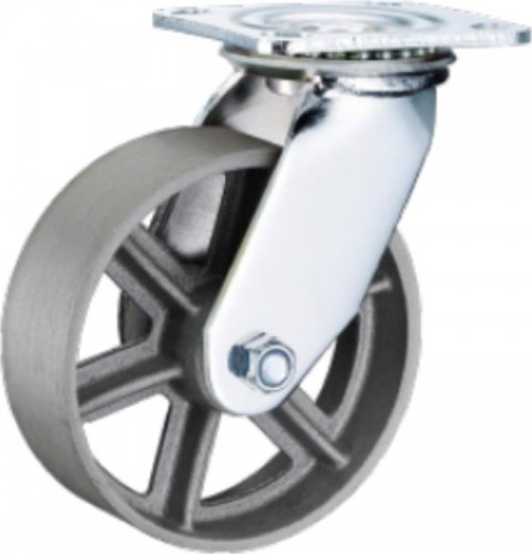 Колесо большегрузное TOR SCS 80 чугунное без резины 200 мм (поворот., площадка, темн.обод.) 1027223