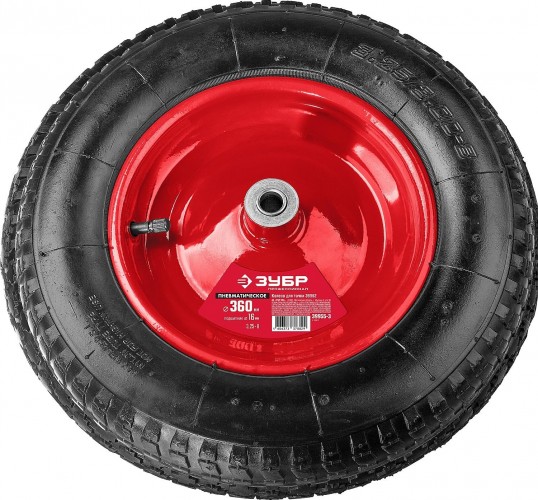 Колесо для тачки ЗУБР КП-3 пневматическое для 39962, 360 мм 39955-3 - изображение 2