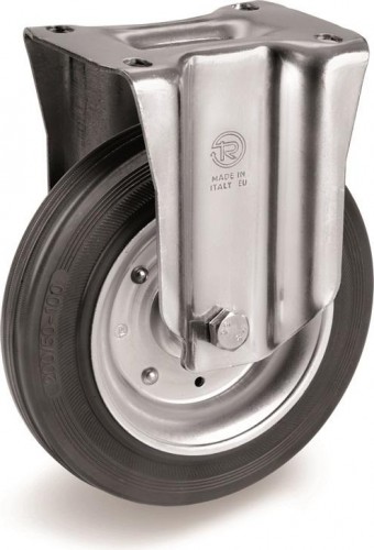 Колесо из черной резины TELLURE ROTA 535906 серия 53, d-200 мм, неповоротное (140х110) 8007554029473