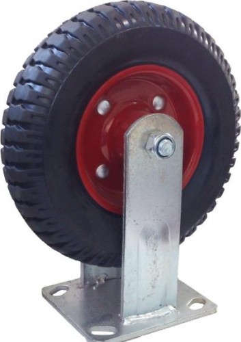 Колесо из литой резины MFK-TORG FC80Л200 неповоротное красный диск 200 мм