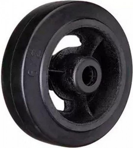 Колесо из литой резины TOR D 46 чугунное без крепления 100 мм (черн. роликоподш.) 1027160