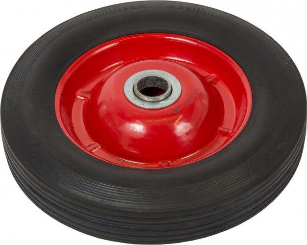 Колесо из литой резины TOR SR 1901 мет. обод, симм. ступица, роликоп. (250 мм, ось 20 1031455