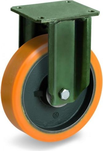 Колесо из полиуретана TELLURE ROTA 628824 d-160/50 мм, алюм/TR-Roll, неповоротное, кроншт.Р