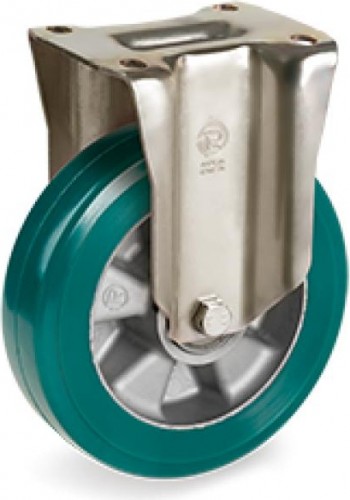 Колесо из полиуретана TELLURE ROTA 628503 d-125/40 мм, алюм/TR-Roll, неповоротное, кроншт.Р