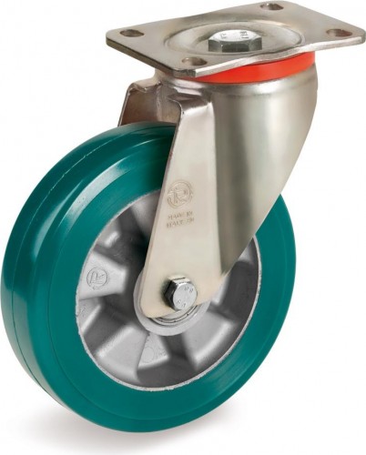 Колесо из полиуретана TELLURE ROTA 627610 d-160/50 мм, алюм/TR-Roll, поворотное, кронш.Р 2000000063980