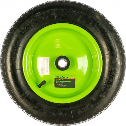 Колесо пневматическое для тачки СИБРТЕХ 3.25/3-8 (длина оси 65мм ,подшипник 20мм) 68974