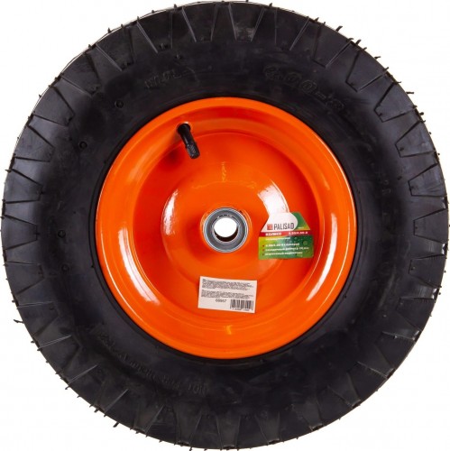 Колесо пневматическое для тачки PALISAD 4.80/4.00-8 (390мм, d20мм, длина оси 80мм) 68957