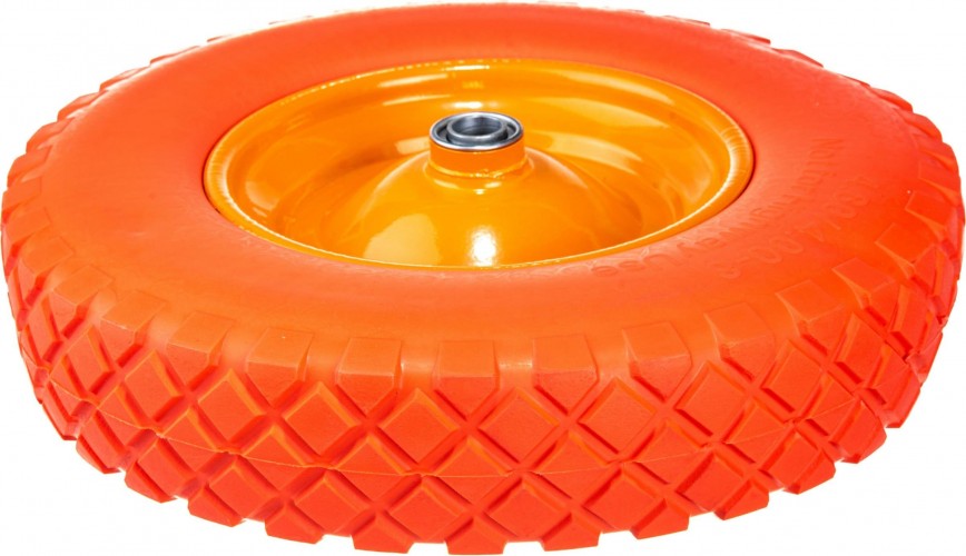 Колесо полиуретановое для тачки PALISAD 4.80/4-8 (длина оси 90мм, подшипник 20мм) 68977 - изображение 2