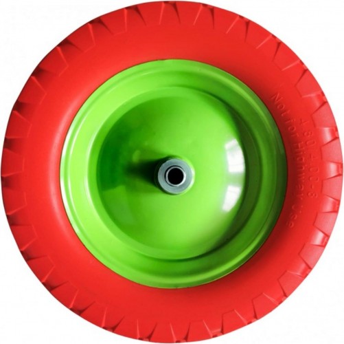 Колесо полиуретановое для тачки СИБРТЕХ 4.80/4-8 (длина оси 90мм, подшипник 12мм) 689785