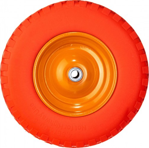 Колесо полиуретановое для тачки PALISAD 4.80/4-8 (длина оси 90мм, подшипник 20мм) 68977