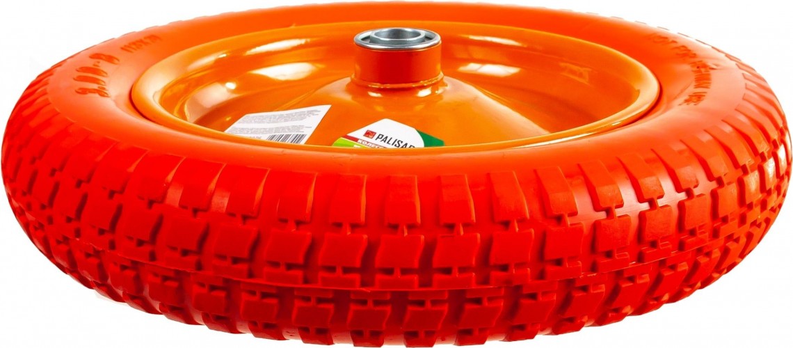 Колесо полиуретановое для тачки PALISAD 3.00-8 (длина оси 90мм, подшипник 20мм) 68976 - изображение 3