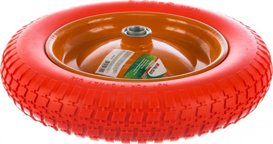 Колесо полиуретановое для тачки PALISAD 3.00-8 (длина оси 90мм, подшипник 20мм) 68976 - изображение 2