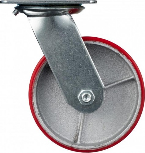 Колесо промышленное СТЕЛЛА-ТЕХНИК N29125CPU 125мм, чугун/полиуретан, поворотное, игольчатый, 2 - изображение 3