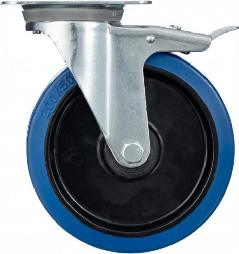 Колесо промышленное СТЕЛЛА-ТЕХНИК N48200RBLB поворотное с тормозом, 200мм, полипропилен/эластич - изображение 2