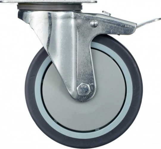 Колесо промышленное СТЕЛЛА-ТЕХНИК N48125TPRB поворотное с тормозом, 125мм, 140кг, термопласт. с - изображение 2