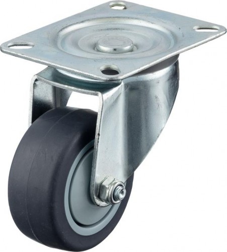 Колесо промышленное СТЕЛЛА-ТЕХНИК N48075TPR поворотное, 75мм, 70кг, термопласт. серая резина,