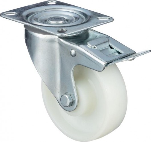 Колесо промышленное СТЕЛЛА-ТЕХНИК N48100PNYB поворотное с тормозом, 100мм, полиамид, 250кг