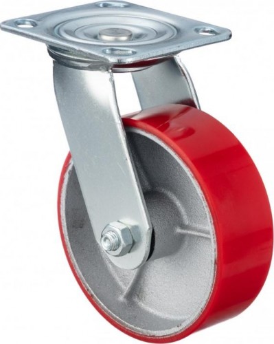 Колесо промышленное СТЕЛЛА-ТЕХНИК N29125CPU 125мм, чугун/полиуретан, поворотное, игольчатый, 2 - изображение 2