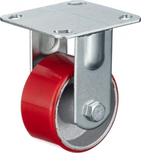 Колесо промышленное СТЕЛЛА-ТЕХНИК N29100CPUF 100мм, чугун/полиуретан, неповоротное, игольчатый,