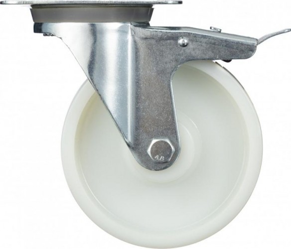 Колесо промышленное СТЕЛЛА-ТЕХНИК N48160PNYB поворотное с тормозом, 160мм, полиамид, 500кг - изображение 2
